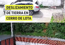 Deslizamento de terra em Lota interdita rodovia Fernando María Castellón no Biobío