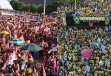 Em Brasília, atos por Lula e Flávio ficam a 2 km de distância