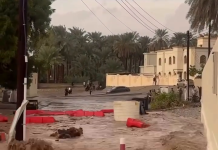 Enchentes em Al-Rustaq, Omã: ruas inundadas e alerta máximo à população